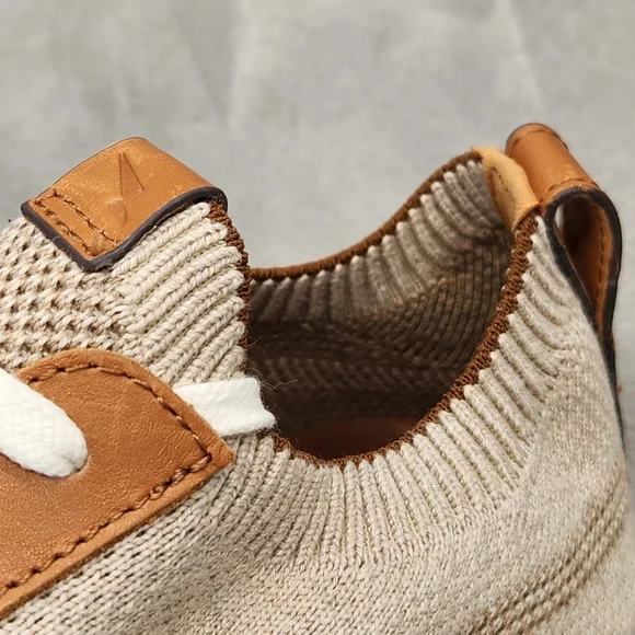 Wolf & Shepherd Men's Sneakers 11 Cream Tan SupremeKnit Trainers Sock New $175 - Picture 11 of 16